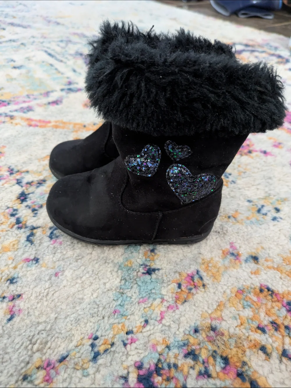Wonder Kids Faux-Fur Heart Winter Boots Size